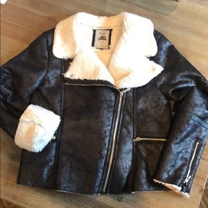 Mayoral Faux Leather Sherpa lined Moto Jacket